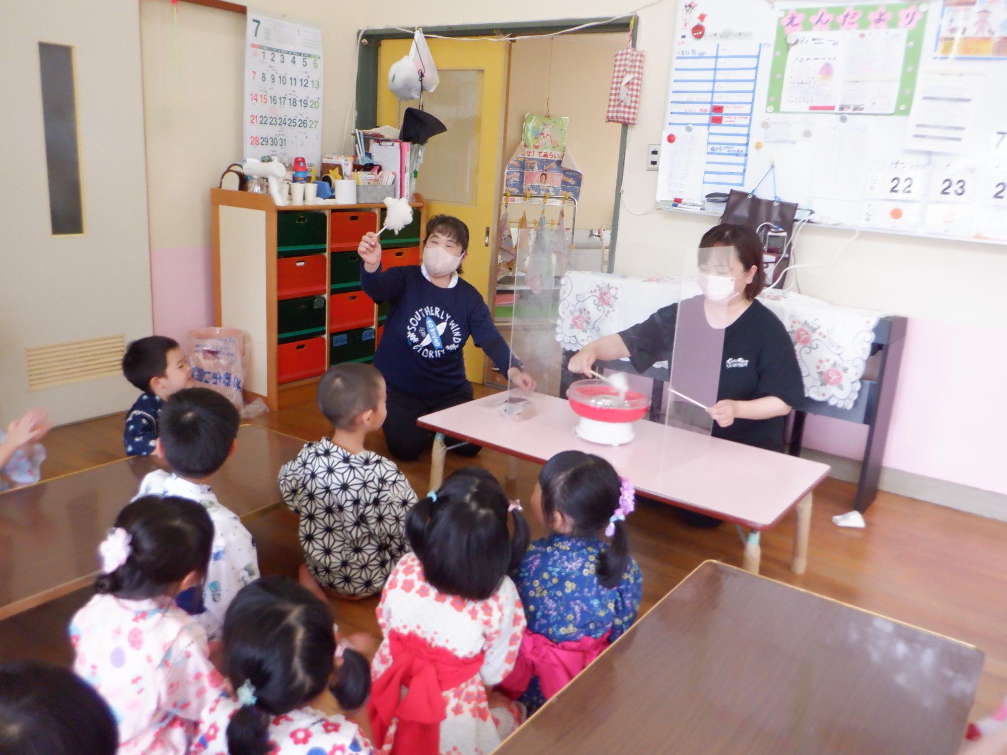 綿菓子実演
