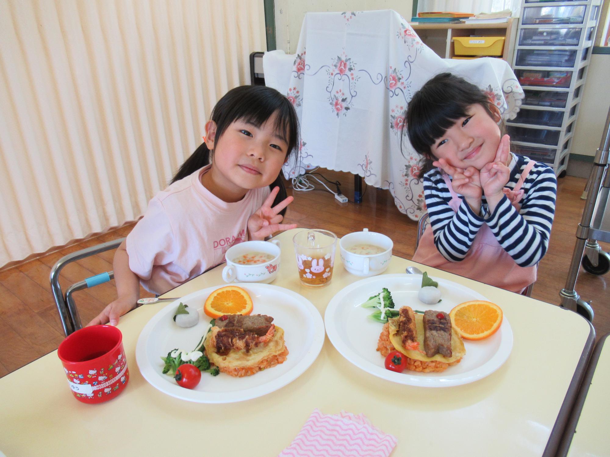 こいのぼりランチの様子