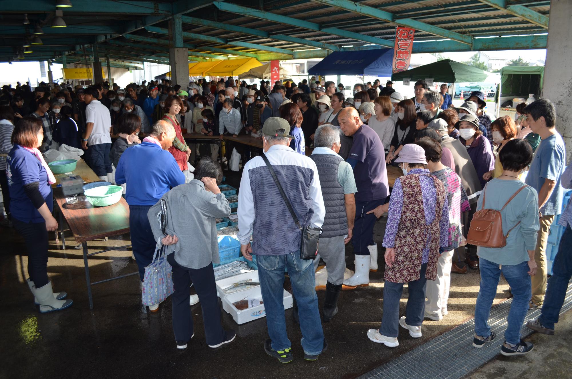 底曳き漁業者による魚介類の直売