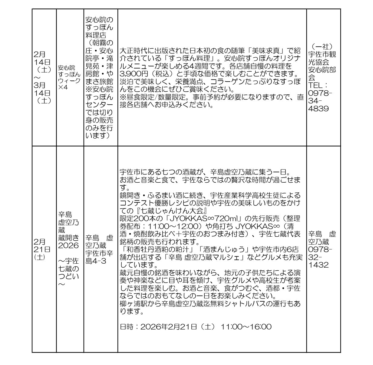 R8年2月イベント情報