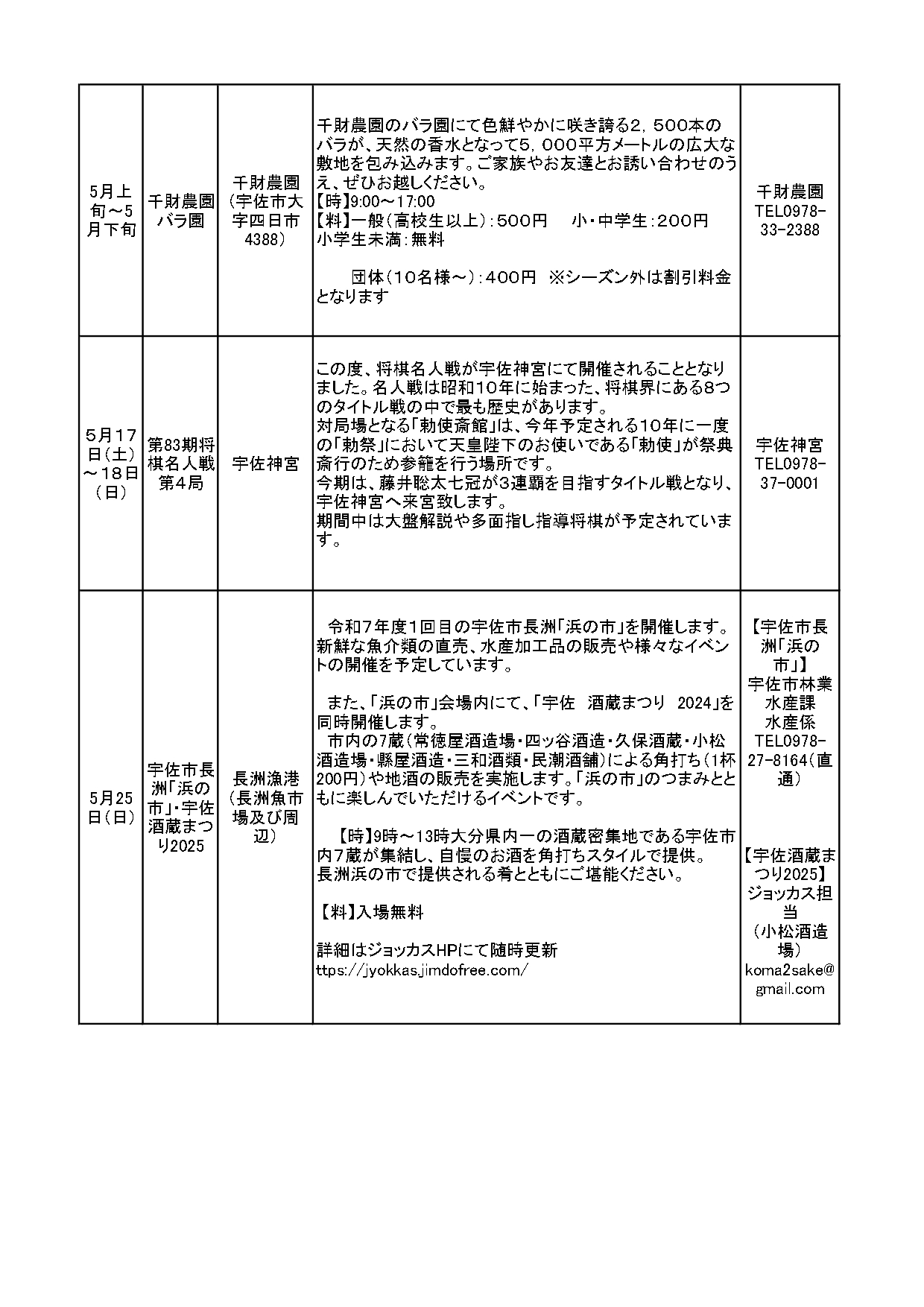 イベント情報