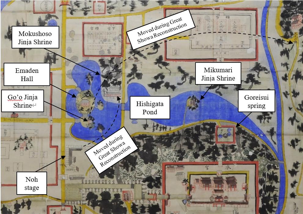 Illustrated map of Usa Jingu Shrine (late nineteenth century)