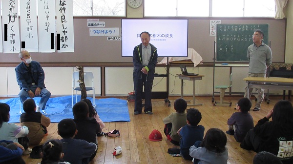 椎茸に関する授業 始まり 東院内まちづくり協議会会長挨拶